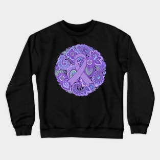 Purple Mandala Awareness Ribbon Crewneck Sweatshirt